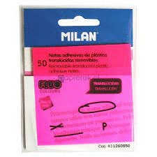 NOTAS ADHESIVAS TRANSPARENTES REMOVIBLES ROSA 76X76 MILAN