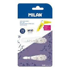 RECAMBIO CINTA CORRECTORA PUSHER ACID 5MMX6M MILAN PACK DE 2