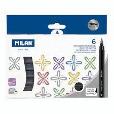 ROTULADORES CAJA DE 6 MILAN PINCEL BRUSH METAL