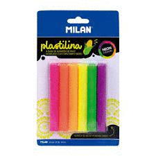 PACK 6 PLASTELINA NEON MILAN 70GR