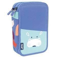 ESTUCHE 2 PISOS THE FUN ANIMALS AZUL