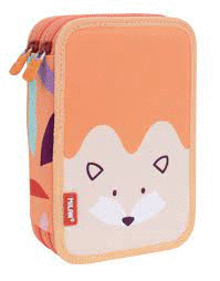 ESTUCHE 2 PISOS THE FUN ANIMALS NARANJA