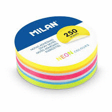 NOTAS ADHESIVAS REDONDAS NEON COLOURS 250U.MILAN