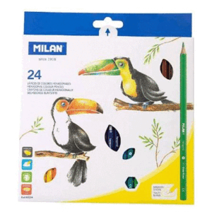MILAN 24 LAPICES DE COLOR CARTON HEXAGONALES