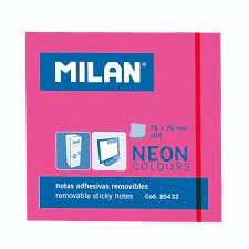 NOTAS ADHESIVAS REMOVIBLES NEON ROSA 76X76 MILAN