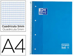 CUADERNO MICROPERFORADO A4 OXFORD AZUL TURQUESA 80H 90GR
