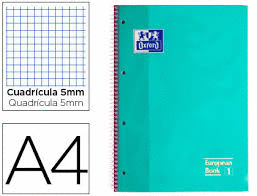 CUADERNO MICROPERFORADO A4 OXFORD ICE MINT 80H 90GR