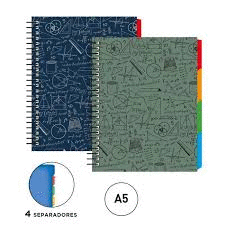 CUADERNO MICRO A5 T/DURA 100H 4PESTAÑAS MATHS SURTIDOS