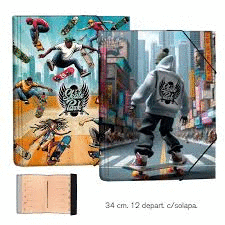 CARPETA CLASIFICADORA Fº SKATEBOARD SURTIDAS SENFORT