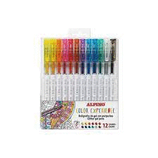 ALPINO COLOR EXPERIENCE 12GLITTER GEL PENS PURPURINA