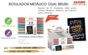 ROTULADORES 10 METALLIC DUAL BRUSH ALPINO COLOR EXPERIENCE