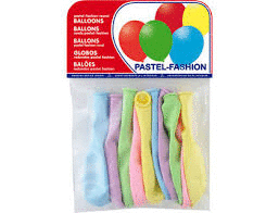 BOLSA DE 10 GLOBOS PASTEL
