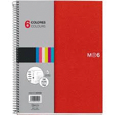 NOTE BOOK 6 A5 POLIPROP ROJO