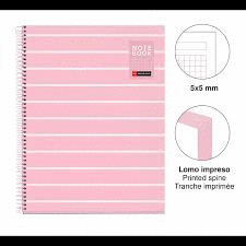 NBOOK A4 80H CUADRICULA BETWEEN THE LINES ROSA