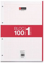 BLOC NB-1 A4 100H 80GR ROJO