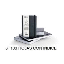 CUADERNO 8º FLEXIBLE INDICE NEGRO 100H