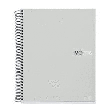 NOTE BOOK 8 A5 PLATA 8COLORES CUADRICULA