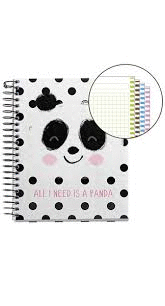 NOTE BOOK A6 CUADRICULA PANDA TOPOS