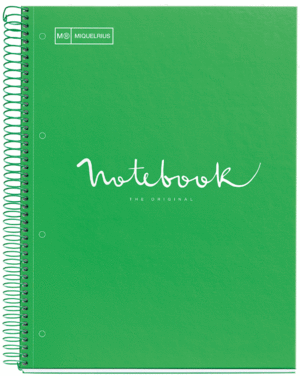 NOTE BOOK 1 A4 90G EMOTIONS CARTON VERDE