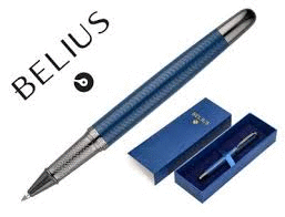 BOLIGRAFO BELIUS NEPTUNO ALUMINIO TEXTURA WAVY AZUL MARINO