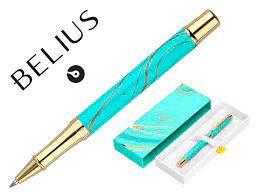 BOLIGRAFO BELIUS SOIREE ALIMINIO ART TURQUESA DORADO