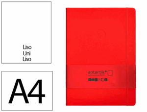 CUADERNO CON GOMILLA ANTARTIK NOTES TAPA DURA A4 HOJAS PUNTOS ROJO 100 HOJAS 80 GR FSC