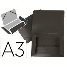 CARPETA A3 SOLAPAS LIDERPAPEL NEGRA