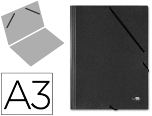 CARPETA DIBUJO DIN A3 GOMAS NEGRA