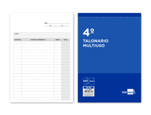 TALONARIO LIDERPAPEL MULTIUSOS CUARTO 