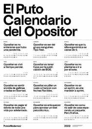 EL PUTO CALENDARIO DEL OPOSITOR