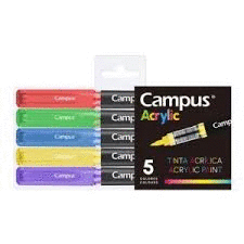 ACRYLIC CAMPUS PACK DE 5 ROTULADORES BRUSH BASIC