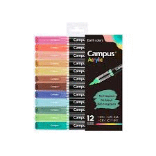 ACRYLIC CAMPUS PACK DE 12 ROTULADORES BRUSH DARK