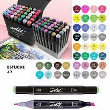 PACK 40 ROTULADORES ARTIST DOBLE PUNTA PROFESIONAL MARKERS ALEX BOG