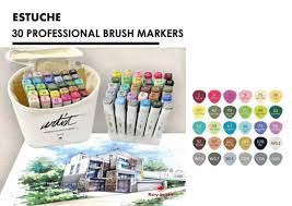 PACK 30 ROTULADORES ARTIST DOBLE PUNTA BRUSH  PROFESIONAL MARKERS ALEX BOG
