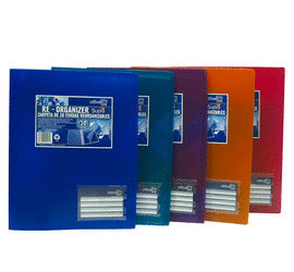 CARPETA 30 FUNDAS ESPIRAL RE-ORGANIZER SUPRA COLORES SURTIDOS