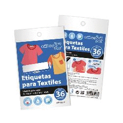 SOBRE DE 36 ETIQUETAS PARA TEXTILES 4,5X1,2