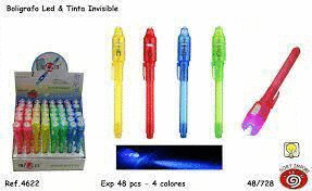 ROTULADOR C/LUZ LED TINTA INVISIBLE  