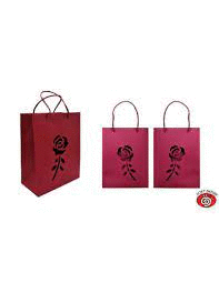 BOLSA SANT JORDI ROSA TROQUELADA KRAFT ASAS 18X23CM 