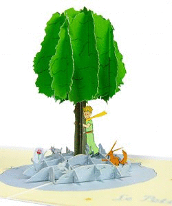 XIU XIU POSTAL LE PETIT PRINCE ET L'ARBRE