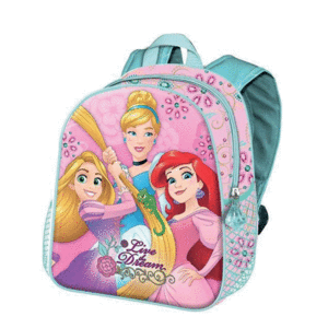 MOCHILA PEQUEÑA PRINCESAS LIVE DISNEY 3D