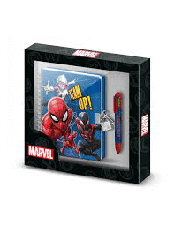 DIARIO MARVEL C/CANDADO Y BOLIGRAFO 6 COLORES