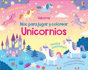 UNICORNIOS BLOC PARA JUGAR Y COLOREAR