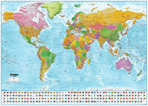 MAPA MURAL DEL MON CATALÀ PLASTIFICAT