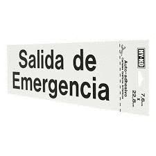 LETRERO METAL ADHESIVO SALIDA DE EMERGENCIA 