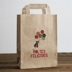 BOLSA KRAFT ASAS 22X28CM MOLTES FELICITATS CATALA