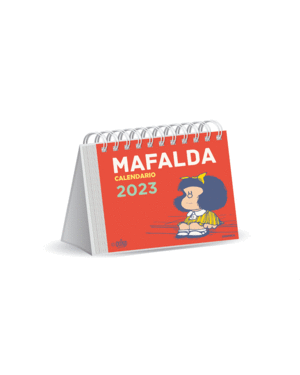 MAFALDA 2023, CALENDARIO ESCRITORIO ROJO
